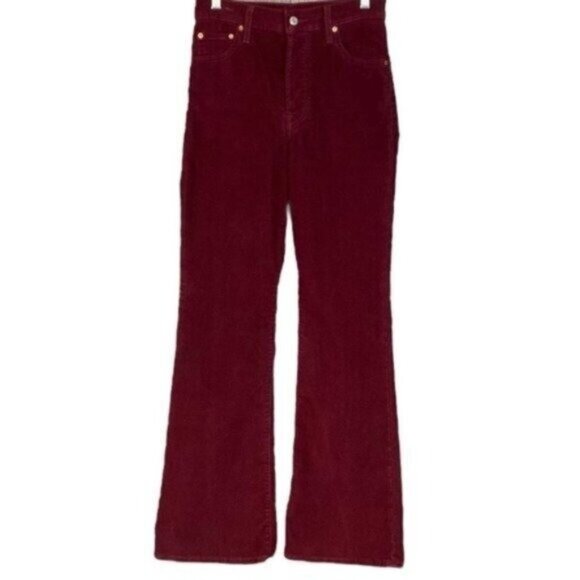 Levi's Pants - Levi's Corduroy Ribcage Flare in Burgundy